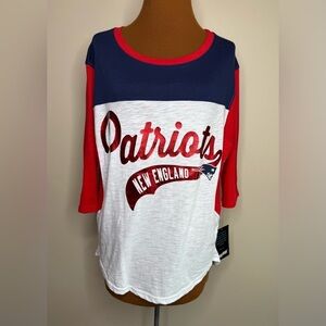 NWT New England Patriots Hands High Colorblock Top White Size Medium